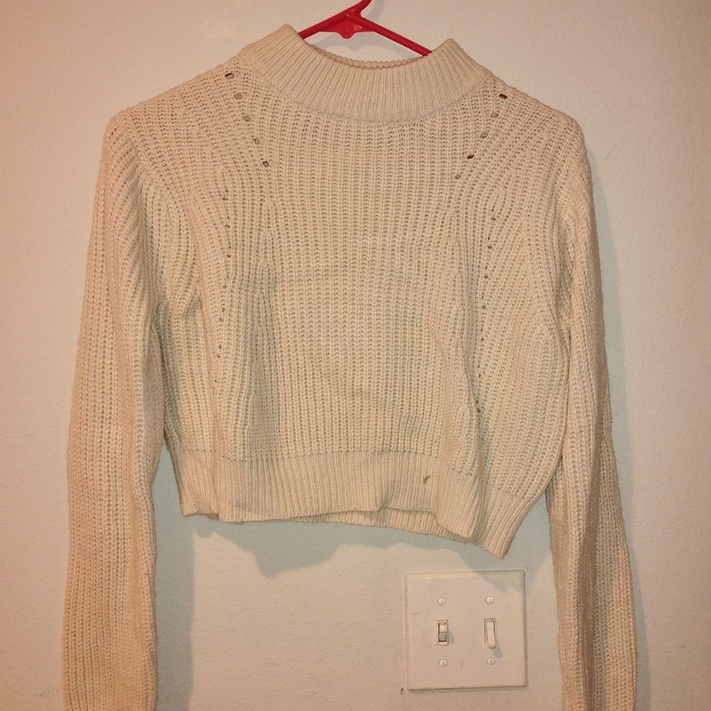 Kendall & Kylie Cream Turtleneck Sweater